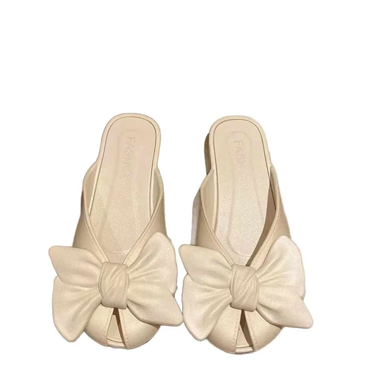 Comfortable Butterfly Knot Head Cover Sandals for Women Walking Date Wear Resistant Simple Stylish PVC Material Slippers