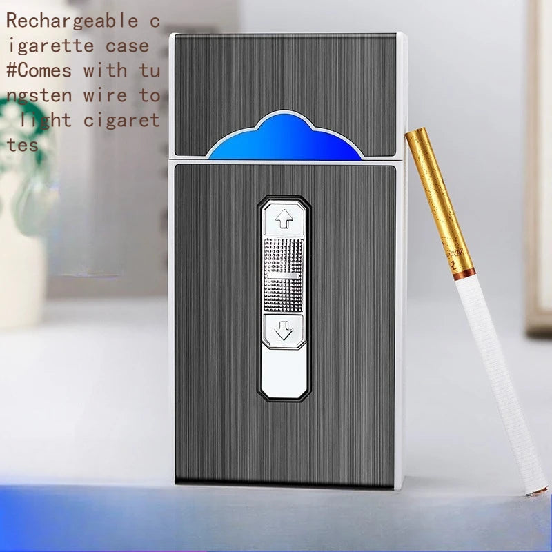 Multifunction Lighter Cigarette Box Integrated Portable Cigarette Lighter Cigarette Box Lighter  for Men Smoking Accessories