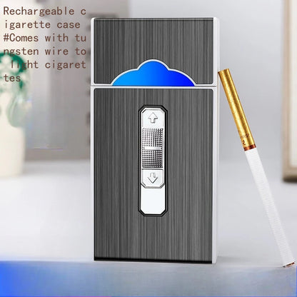Multifunction Lighter Cigarette Box Integrated Portable Cigarette Lighter Cigarette Box Lighter  for Men Smoking Accessories