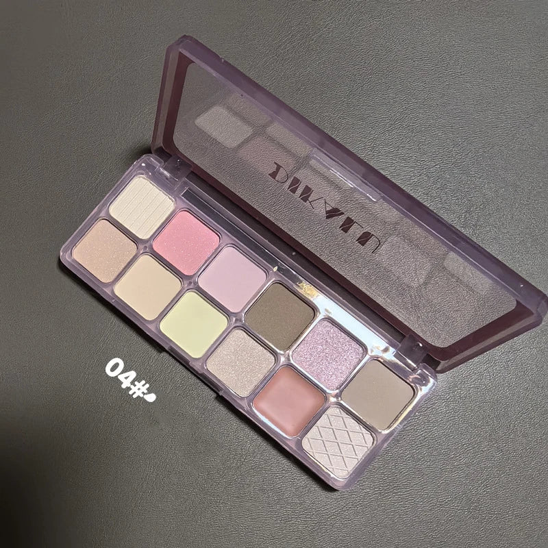 Flash Diamond Peach Kumquat Eyeshadow Palette Nude Pink Purple Eye Pearl Glitter Shadows Korean Charming Contour Eyes Make Up