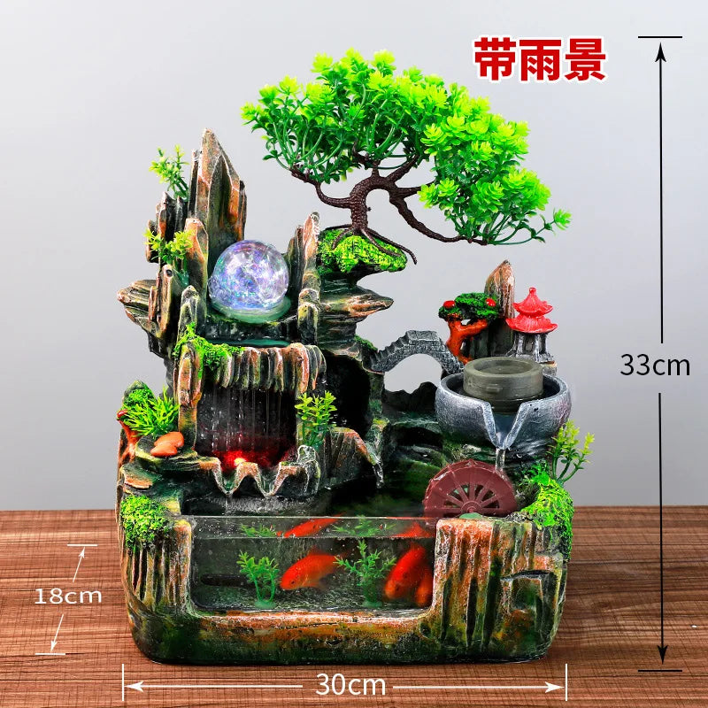 Mini Aquarium For Desktop Small Fish Tank With Waterfall Pump Home Office Decoration