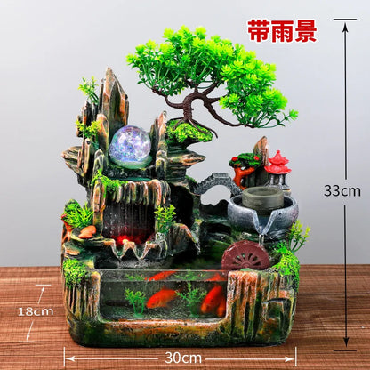 Mini Aquarium For Desktop Small Fish Tank With Waterfall Pump Home Office Decoration