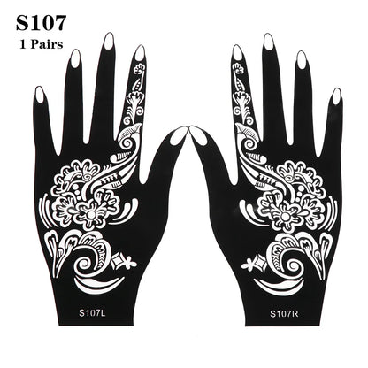 2025 New Professional Henna Stencil Temporary Hand Tattoo Body Art Sticker Template Wedding Tool Flower Tattoo Stencil