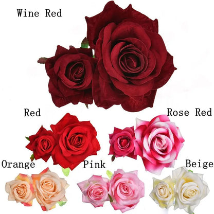 Fashion Festival Elegant Bridesmaid Hair Jewelry Bridal Flower Hair Clip Double Rose Hairpin Wedding Accessories