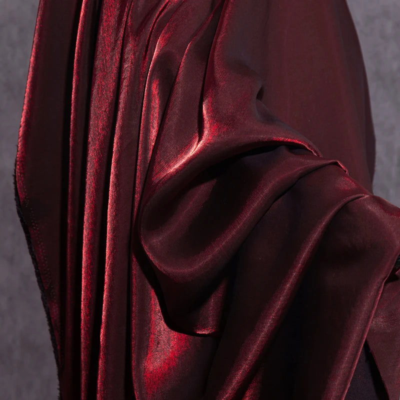 Dark red Water light Flimsy fabric glitter silky satin polarized fabric designer fabric glossy dresses fabric backdrop