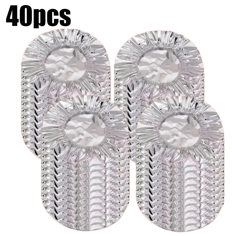 10-50pcs Aluminum Foil Insulation Covers Keep Food Warm Fresh Repeatable Kitchen Food Covers Bowls Plates Adjustable Cling Wrap
