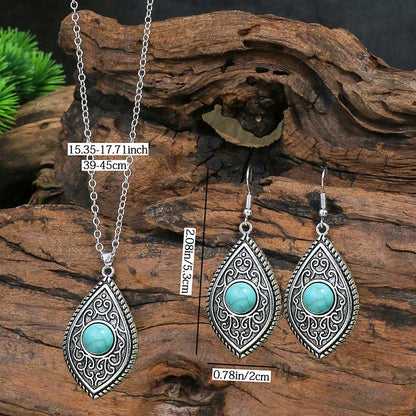 2Pcs/lot Simple Fashion Geometric Zircon Necklace Earrings Kit For Women Wedding Bride Jewelry Set Accessories Gift