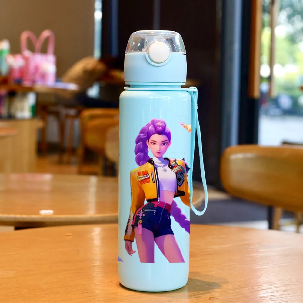 3D Printed Kpop Demon Hunters Cartoon Water Bottle –Portable Fashion Cup-700ML Milk Juice Cup Drinking for Outdoor Travel