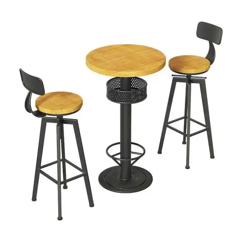 Restaurant Kitchen Bar Tables Side Eat Standing Party Vintage Dining Table Wooden Round Muebles De Cocina Furniture Zt50bt New