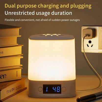 Bedside Led Night Lights Dimmable Charging Desktop Night Lamps with Clock Time Display Night Light Remote Control For Bedside