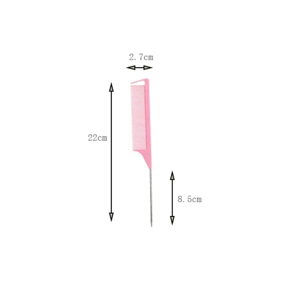 Anti-static Pointed Tail Hair Styling Comb Fine Tooth Barber Accessories Steel Tip Tail Comb Salon Steel Needle Pin Tip Brush