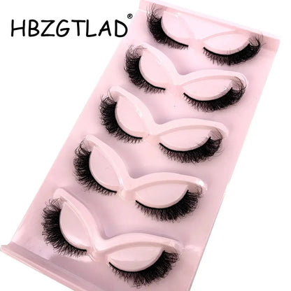 5 Pairs Cat/Fox Eyelashes Faux Mink Eyelashes Winged End Eye Elongated Eyelashes Fake Lashes Soft Natural Long Full Strip Lashes