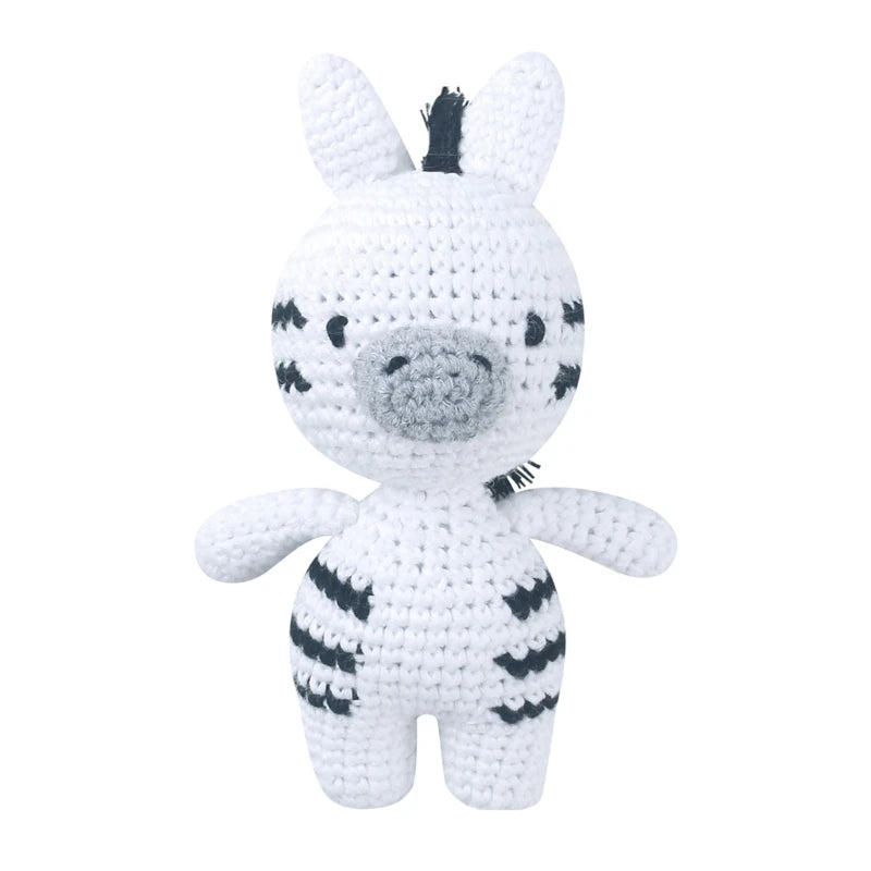 Cotton Crochet Baby Stuffed Rabbit Toy kawaii Handmade Bunny Plush Toys Newborn Handhold Sleeping Doll Kid Early Educational Toy