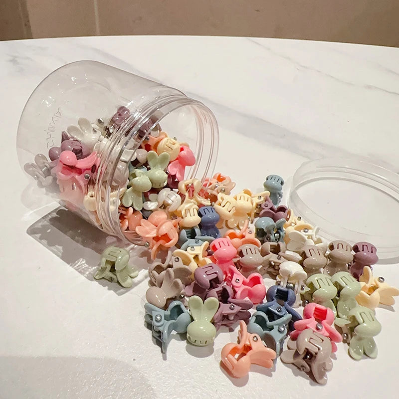100Pcs Cute Flower Star Hair Claws Styling Hair Braid Hairpins Kids  Colorful Small Girls Hair Clips Hair Accessories Headwear