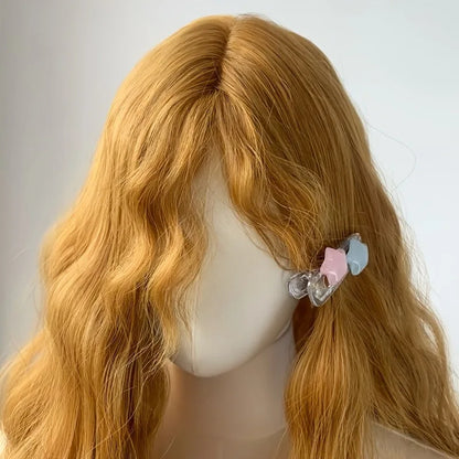 Golden Yellow Fluffy Wool Roll Mechanism Synthetic Wig | European and American Retro Lolita Super Long Hair Cover