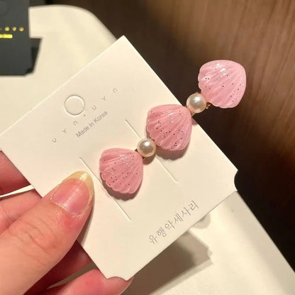 5Pcs/Set Trendy Sweet Galaxy Pink Hair Clips Cool Shiny Heart Shape Hairpins Star Pentagram Rhinestone Barrettes Women Girls