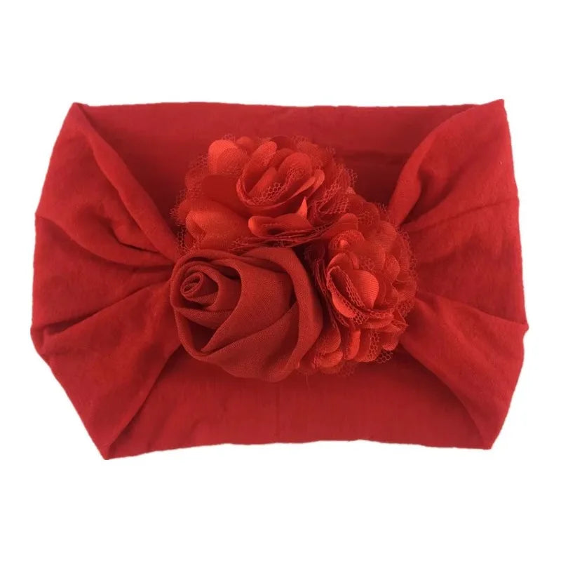 Kids Headwear Soft Stretch Flower Headband Knot Wide Nylon Headwraps Baby Girls Hair Bands Photo Props for Newborn Accessories
