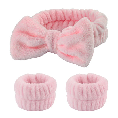 Wash Face Wristband Set Headbands Spa Bathroom Accessories Set Water Absorption Waterproof Wristbands Women Girls Sweatbands