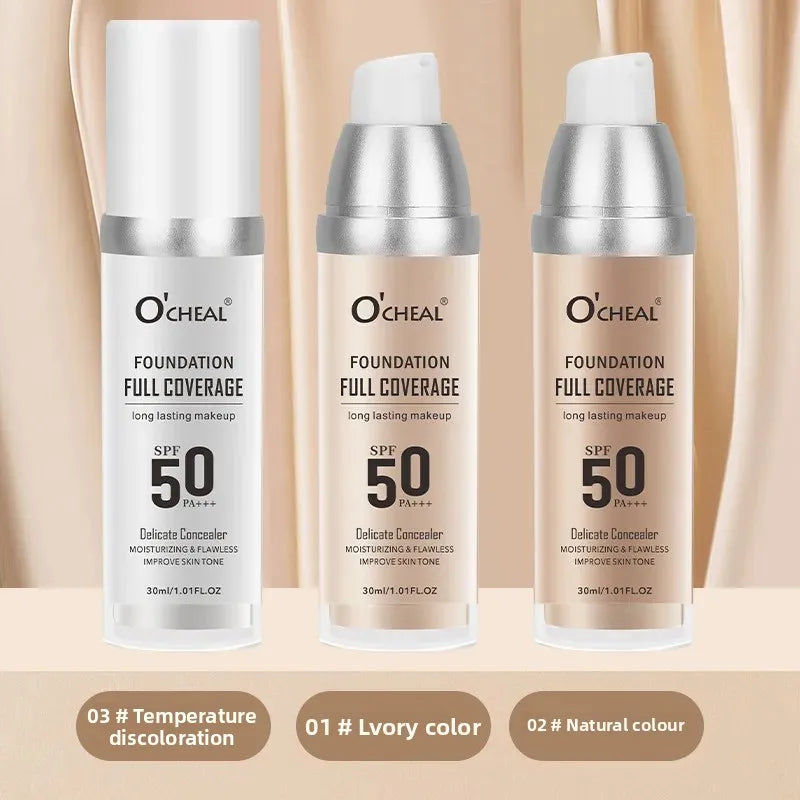 OCHEAL Color Changing Foundation Liquid - Moisturizing Long Lasting Brightening Full Coverage Concealer Makeup