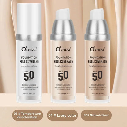 OCHEAL Color Changing Foundation Liquid - Moisturizing Long Lasting Brightening Full Coverage Concealer Makeup