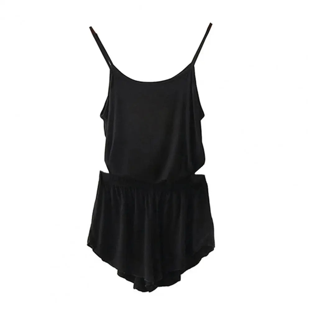 2 Pcs/Set Lounge Women Summer Pajamas Solid Color Sleeveless Camisole Shorts Lady Pajamas for Women Sleepwear Set