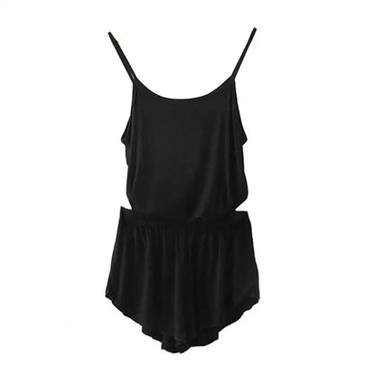 2 Pcs/Set Lounge Women Summer Pajamas Solid Color Sleeveless Camisole Shorts Lady Pajamas for Women Sleepwear Set