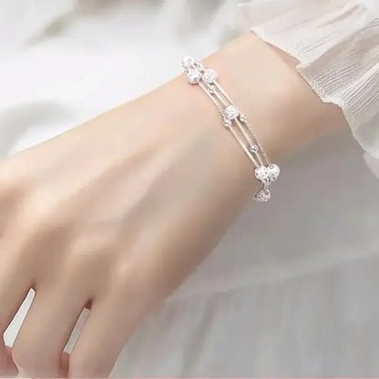 Fine 925 Sterling Silver Lucky Bead Bracelets For Woman Luxury Original Multi-layer Charm Bracelet Elegant Party Jewelry Gifts