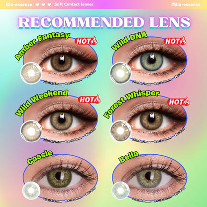 Bio-essense Contact Lenses for Eyes Natural Beauty Pupils  Eyes Lenses Korean Brown Contacts 2PCS 1Year Fashion Green Pupilentes