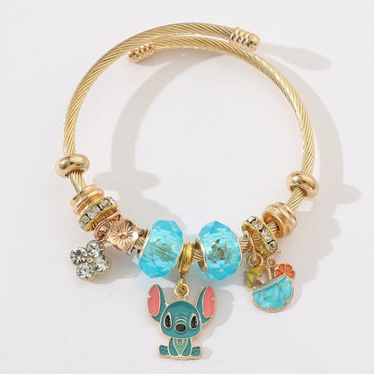 Disney-Lilo & Stitch Bracelet Anime Wristband, Cartoon Accessories for Kids, Birthday Gift, Toy for Boys and Girls, 7Styles