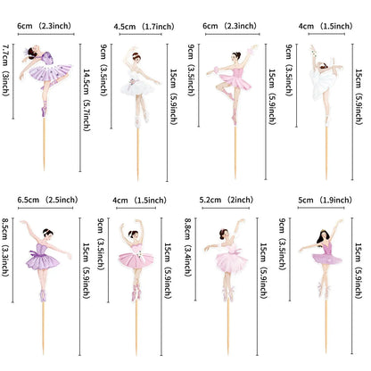 Dancing Girl Cake Decorations Ballerina Figurine Cake Topper For Girl Ballet Theme Birthday Party Decors Cake Ornament