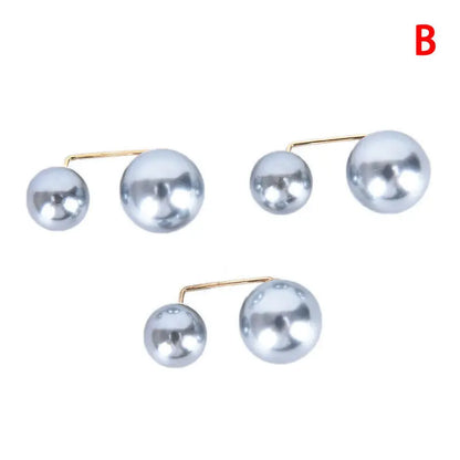 6pc Pearl Brooches Set Waist Buckle Cardigan Jeans Button Brooch Pins Women Sweater Coat Anti Fall Pearls Clothes Pin Decoration