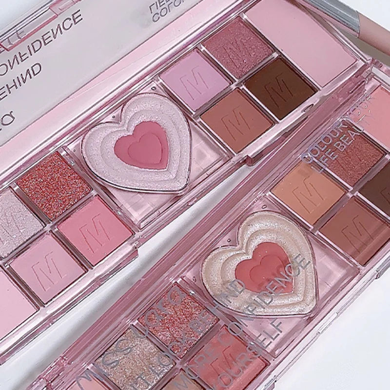 12 Colors Pink Eyeshadow Palette Natural Cool Tone Low Saturation Matte Eye Shadow Pallet Brown Korean Makeup Cosmetic New