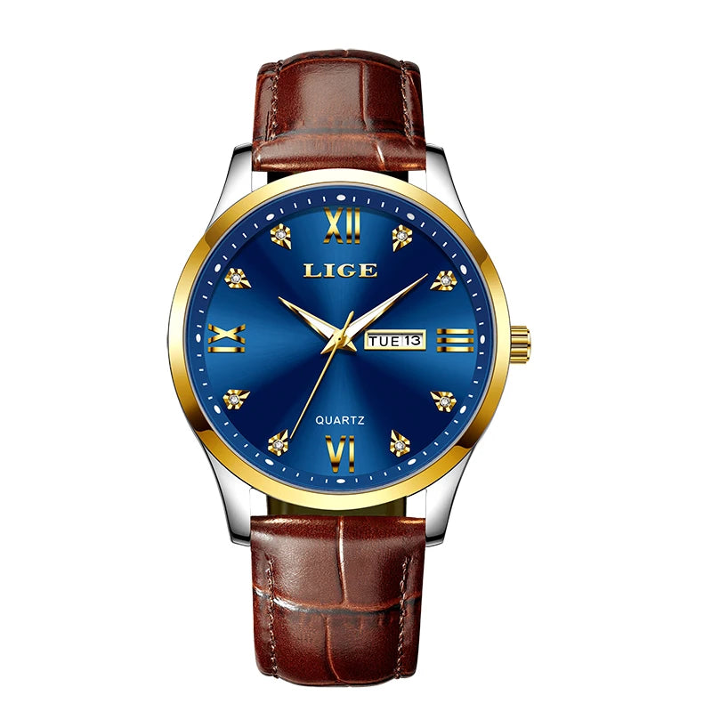 LIGE Top Brand Quartz Watches For Men Fashion Business Luxury Mens Watch Waterproof Date Steel Strap Wristwatches Reloj Hombre