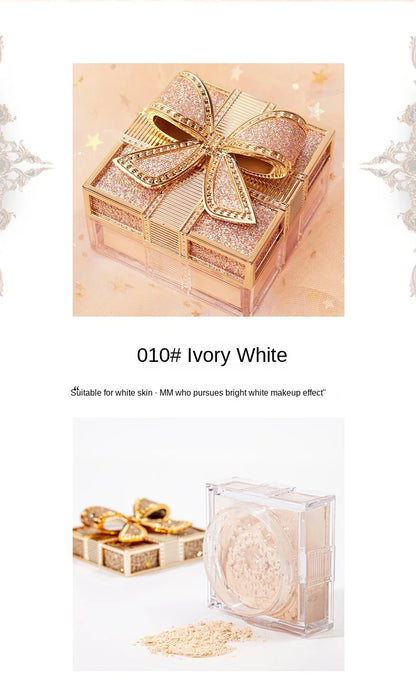 2 Colors Makeup Loose Powder Transparent Finishing Powder Waterproof Cosmetic Puff For Face Finish Setting With Puff