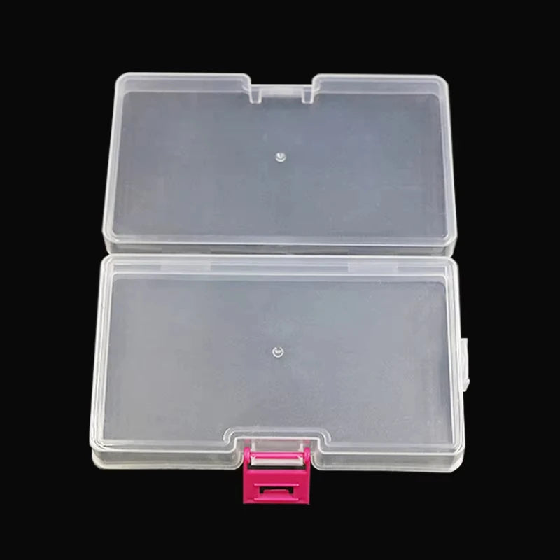 Clear Plastic Jewelry Storage Box Organizer - Empty Rectangle Container for Earrings Beads Rings - 14.6x8.5x3.5cm Portable Case