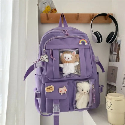 Multifunctional Waterproof Book Bag Nylon Large Capacity Backpack Travel Backbag Gift
