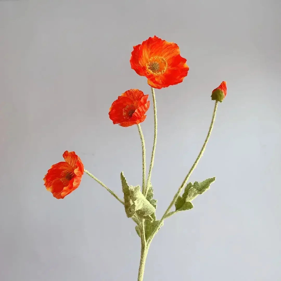 Artificial Poppy Flowers Bouquet Silk Fake Flowers For Home Garden Decor Marriage Party Wedding Decoration DIY Vase Accessories