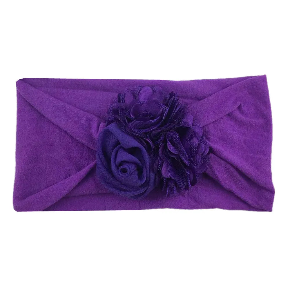 Kids Headwear Soft Stretch Flower Headband Knot Wide Nylon Headwraps Baby Girls Hair Bands Photo Props for Newborn Accessories