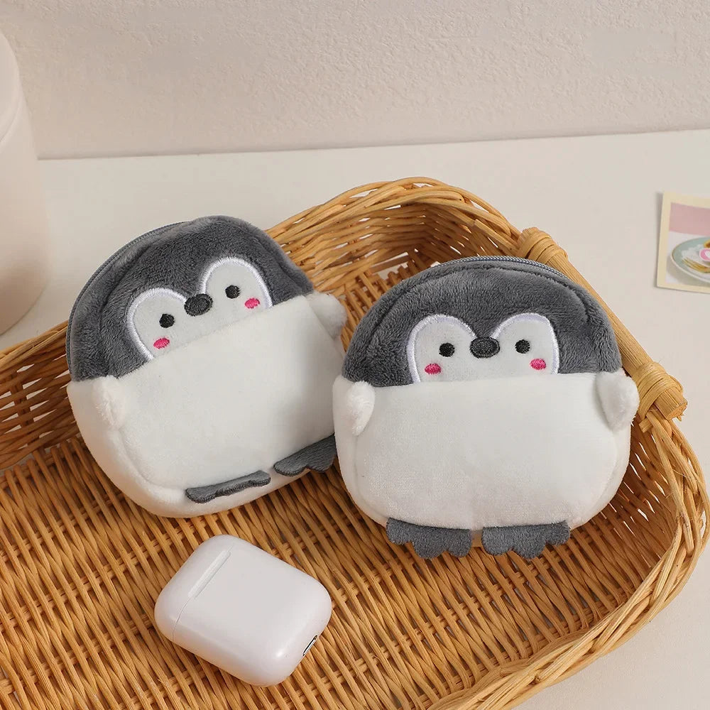 Women Cute Penguin Coins Wallets Lipstick Earphone Organizer Fashion Pendant Keychain Storage Zero Wallet Gifts Pendant
