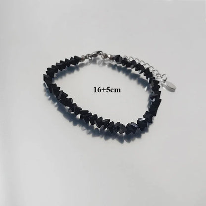 Transparent Crystal Irregular Beaded Bracelet Women‘s Shiny Mulit-cut Pink Glass Chain on the Hand Jewelry Girls Gifts