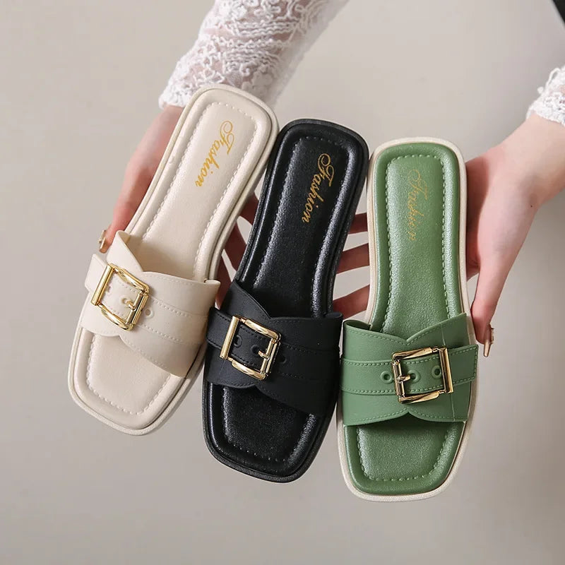 Hot Sale Of The Season New Comfortable Casual Beach Slippers Fashionable Outdoor Wear Slip-On Flat Bottom Cool Sandals PVC Mater