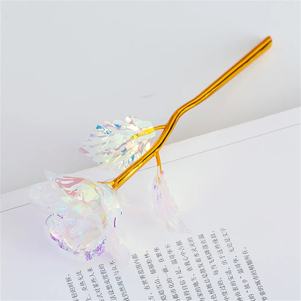 Foil Golden Rose Flower Artificial Flowers 24k Roses Wedding Gift For Guests Home Decor Valentine'S Day Mother'S Day Gifts