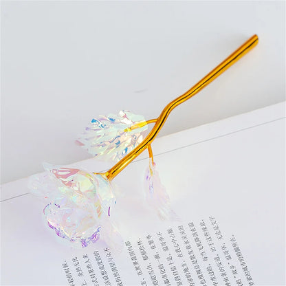 Foil Golden Rose Flower Artificial Flowers 24k Roses Wedding Gift For Guests Home Decor Valentine'S Day Mother'S Day Gifts