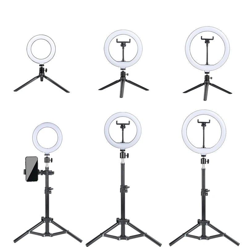6-14" Ring Light 10 Dimming Levels 22 Modes Professinonal Fill Light 3CCT/RGB with Tripod & Phone/IPad Holder For Live streaming