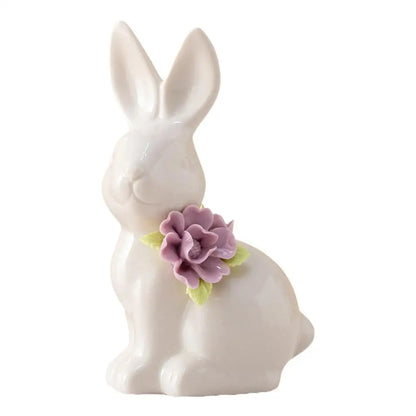 Easter Egg Shell Rabbit Ornaments Home Bedroom Ceramic Crafts Tabletop Scene Decoration Easter Bunny Figurines