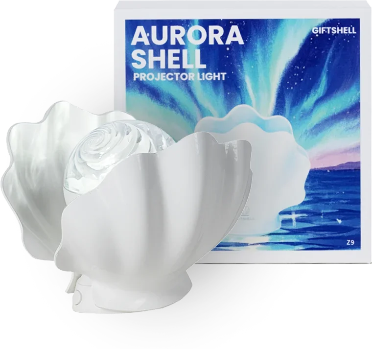 Shell Pearl Starry Sky Projection Night Light Bedroom Decoration Romantic Aurora Water Ripple Atmosphere Lamp
