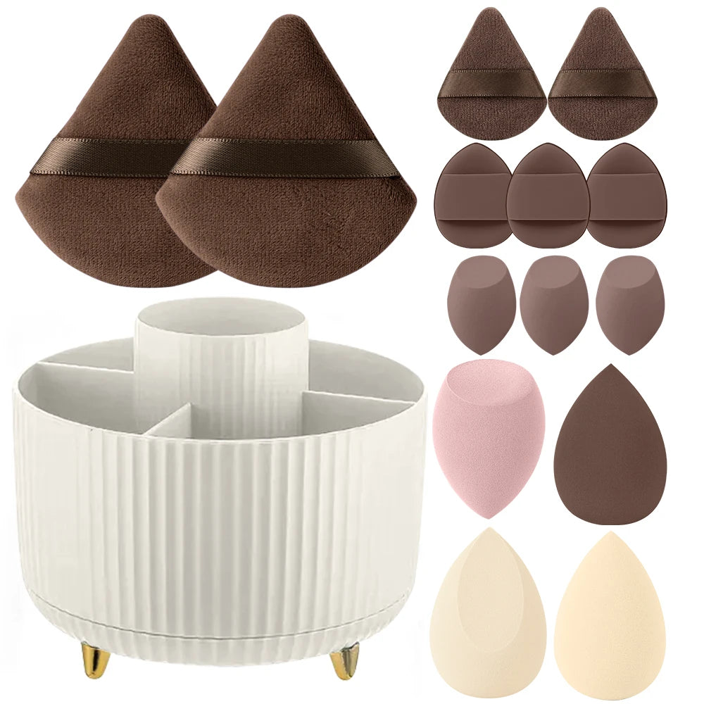 Makeup Brush Holder Organizer 360° Rotating Makeup Brush Desktop Organizer 5 Slot Make up Brushes Cup for Supply Bathroom Vanity