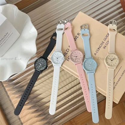 Casual Women Watches Simple Silicone Strap School Student Girls Quartz Wristwatches Creative Birthday Gift for Female