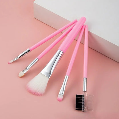 5Pcs Makeup Brushes Sets Portable Mini Cosmetic Brushes Kit Professional Eyeshadow Blush Loose Powder Brushes Beauty Tools