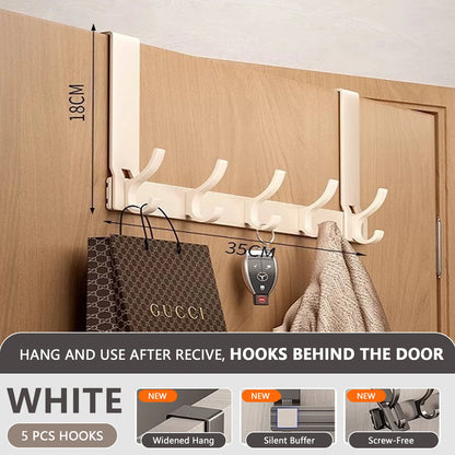 Door Behind Hooks Storage Wall Hanging Bag Clothes  Hook Punch-free Hanger Bedroom Organizer Bathroom Kitchen Accessory